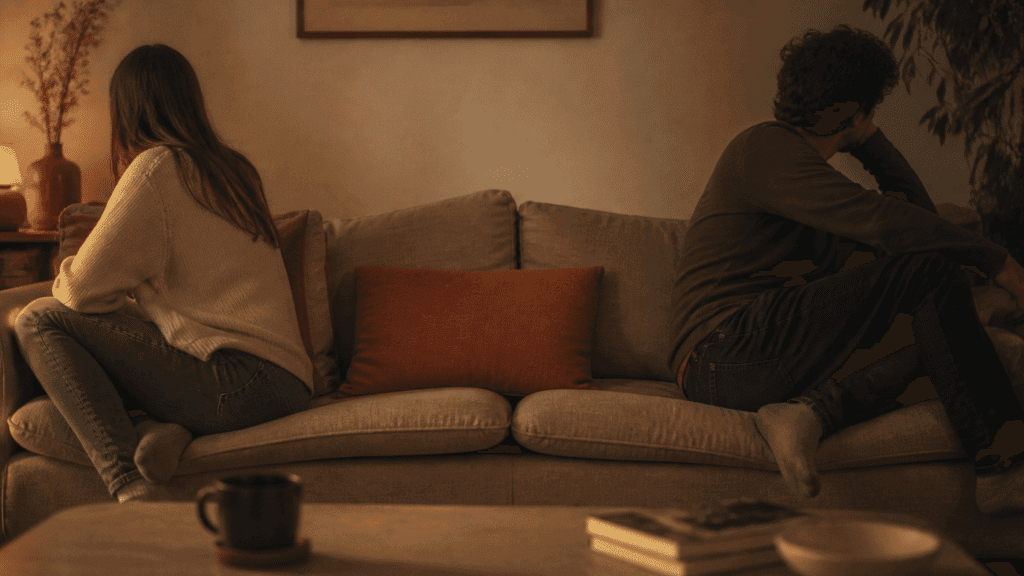 Pareja que siente las señales de que tu relación necesita terapia de pareja