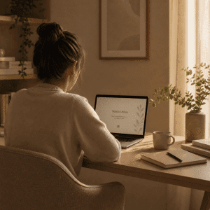 neuropsicóloga online realizando evaluación cognitiva por videollamada con adulto
