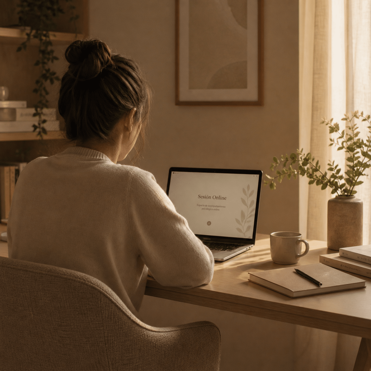 neuropsicóloga online realizando evaluación cognitiva por videollamada con adulto